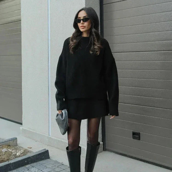 Fanny™ - Ensemble haut et jupe en tricot de luxe