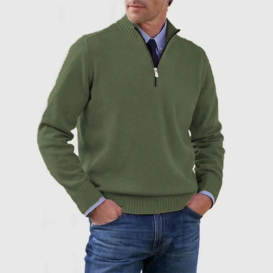 PULL ÉLÉGANT HOMME À MI-ZIP