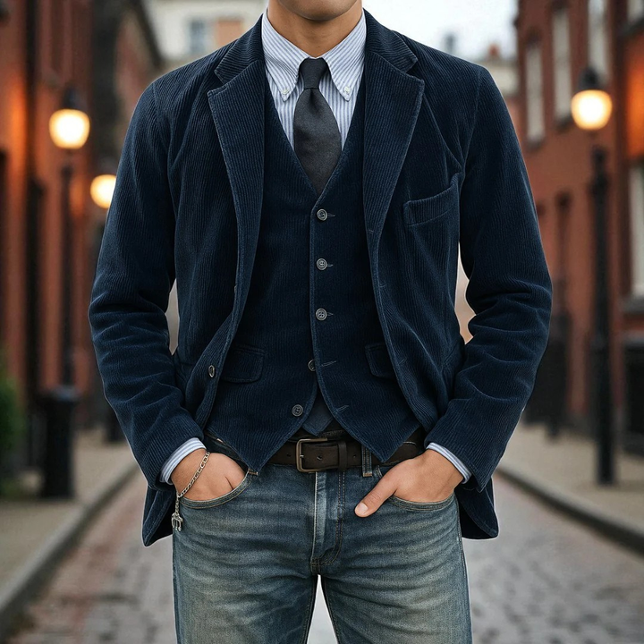 ENSEMBLE LE BLAZER RAFFINÉ EN VELOURS CÔTELÉ POUR HOMME