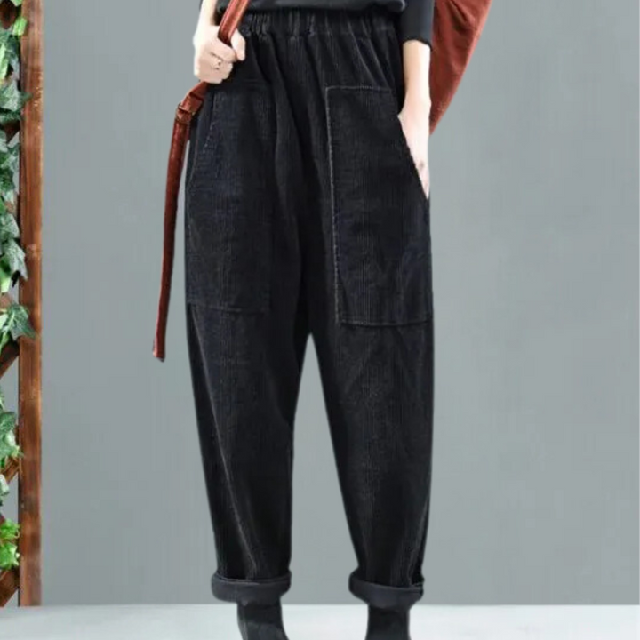 LAIA - Pantalon en velours côtelé pour femme pour un look chic