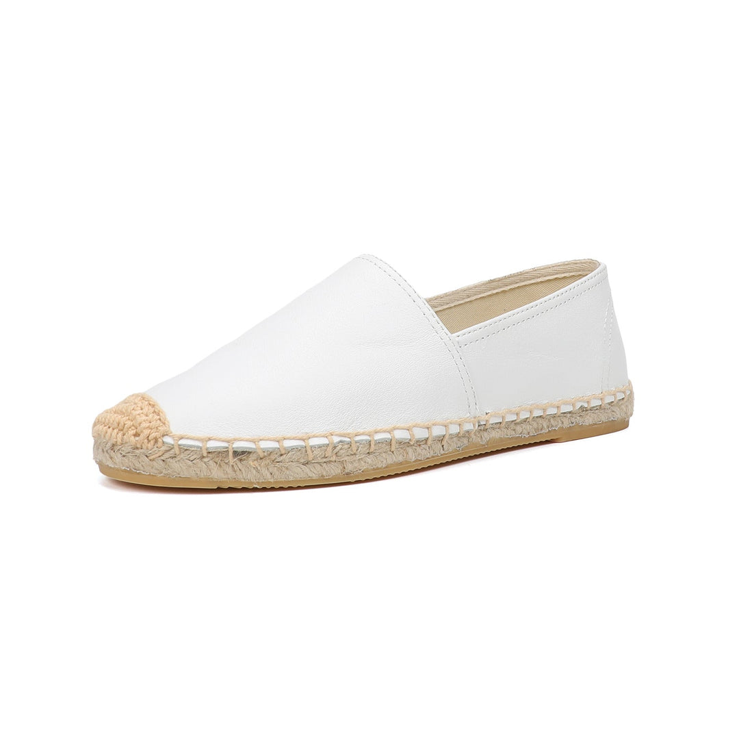 Esmee | Espadrilles plates en cuir de style ballet élégant