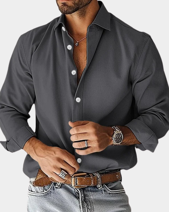 CHEMISE BOUTONNÉE ÉTIREMENT COUPE SLIM POUR HOMME