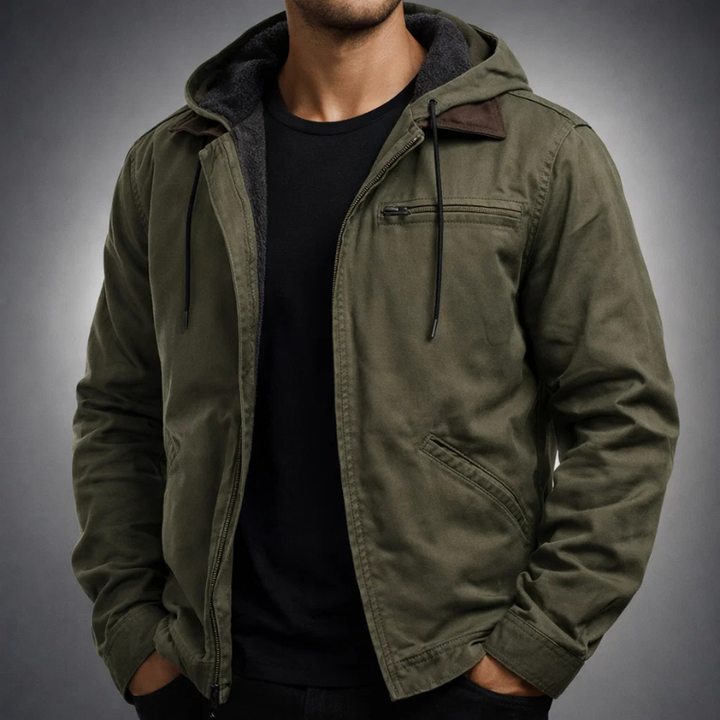 VESTE À CAPUCHE EN TOILE POUR HOMME