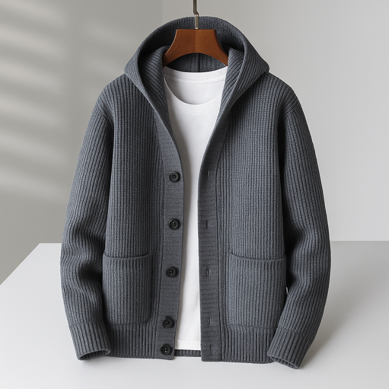 CARDIGAN À CAPUCHE POUR HOMME