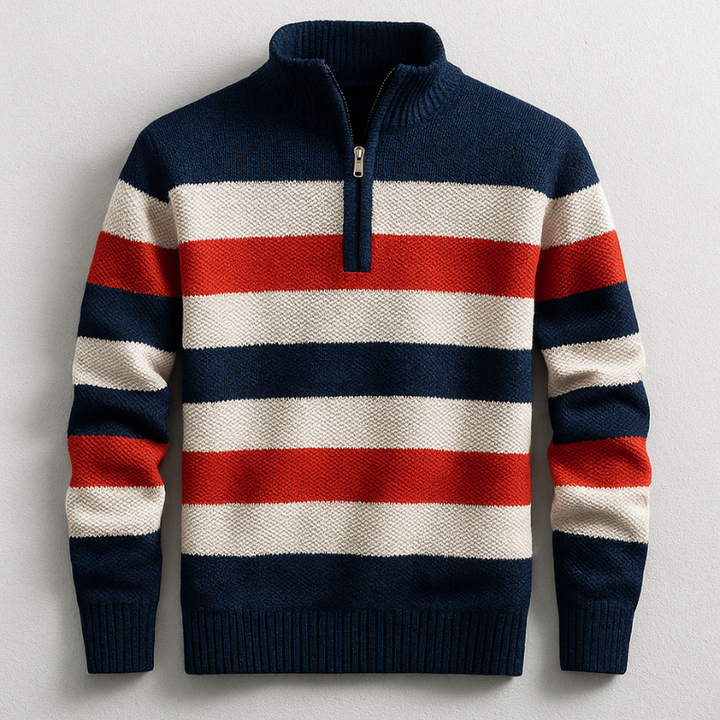 PULLOVER EN MAILLE AVEC ZIP POUR HOMME