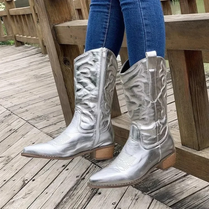 Genni | Bottes de cow-boy en cuir pour femmes avec nez pointu