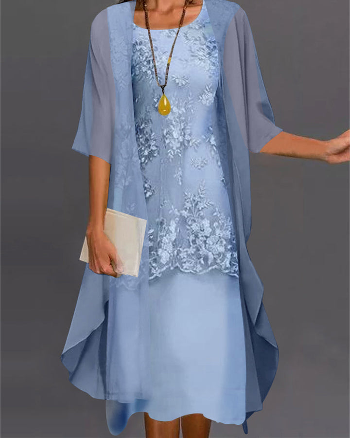 Robe en chiffon à deux pièces – ensemble élégant