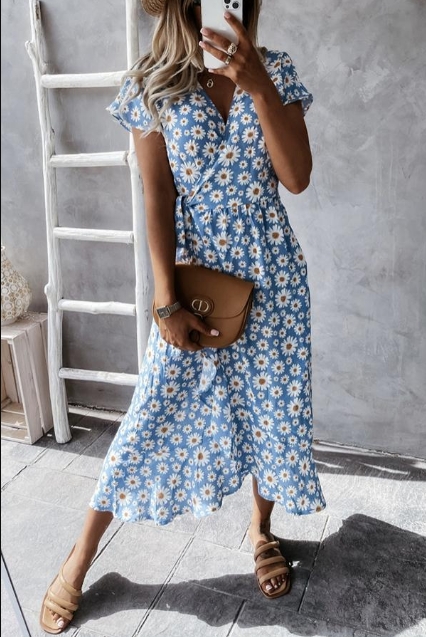 Robe Midi Loved By You avec motif de marguerites