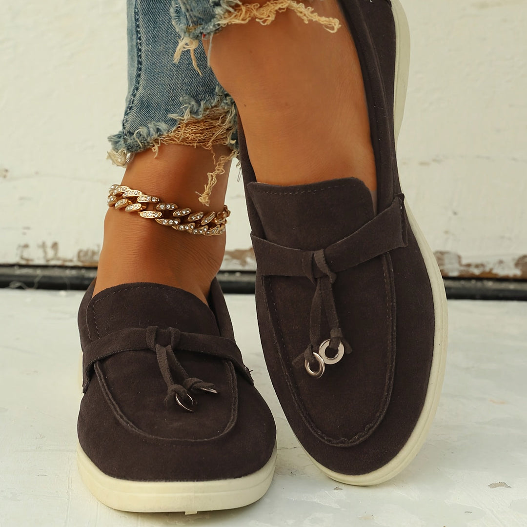 Mila | Mocassins à glands élégants pour femmes avec anneau en fer stylisé et décorations uniques