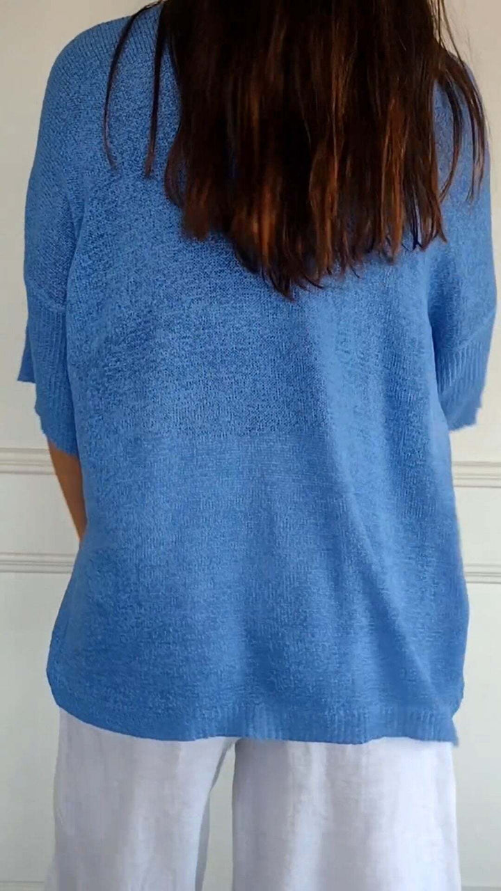 Pull en maille avec décolleté en V