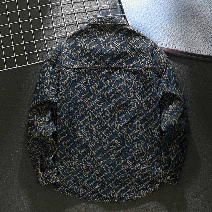 VESTE EN DENIM BRODÉE POUR HOMME