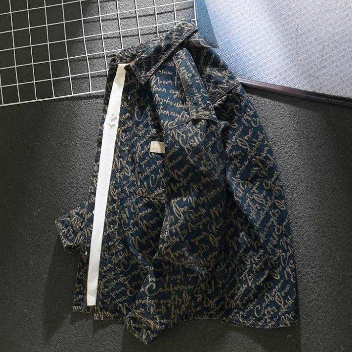 VESTE EN DENIM BRODÉE POUR HOMME