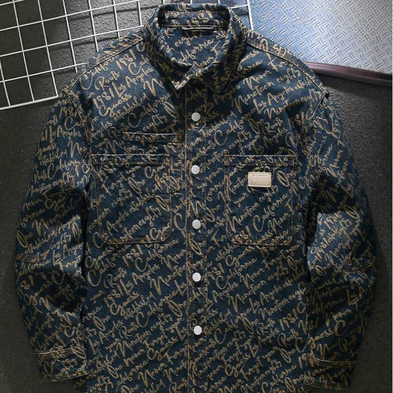 VESTE EN DENIM BRODÉE POUR HOMME