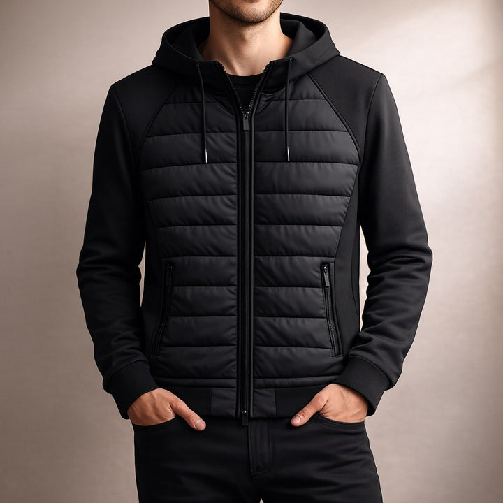 SWEAT À CAPUCHE ZIPPÉ MATELASSÉ POUR HOMME