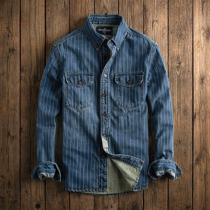 CHEMISE À RAYURES MANCHES LONGUES POUR HOMME