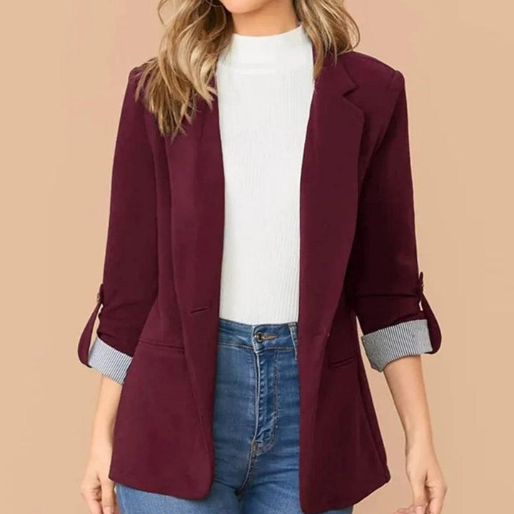 Blazer bordeaux chic à manches longues - Collection Nienke