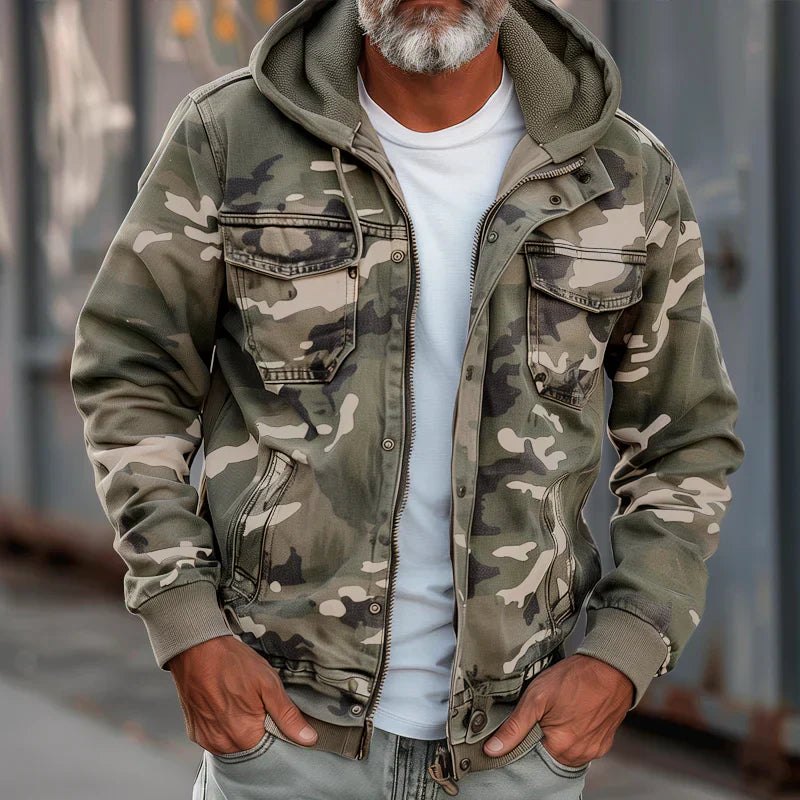 VESTE À CAPUCHE STYLE MILITAIRE POUR HOMME