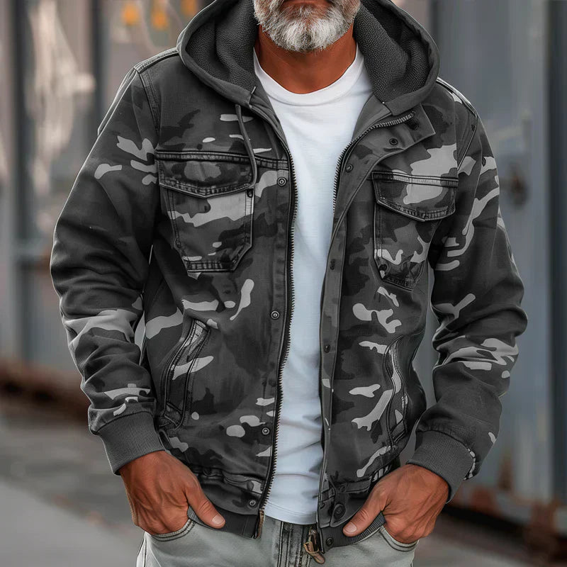 VESTE À CAPUCHE STYLE MILITAIRE POUR HOMME