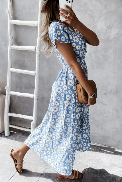 Robe Midi Loved By You avec motif de marguerites