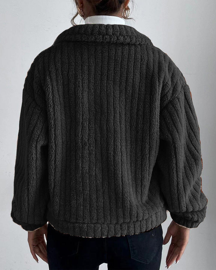 Veste épaisse tendance et confortable avec bouton inversé et manches longues