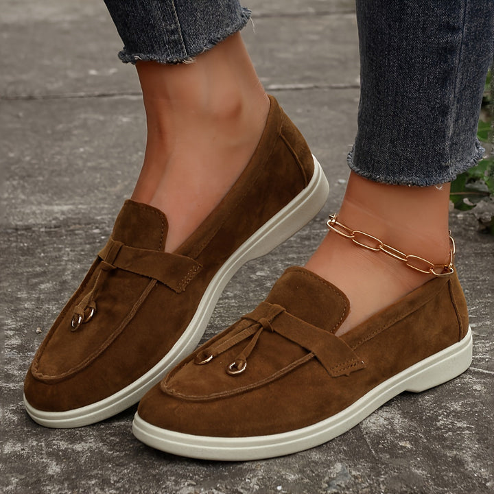 Mila | Mocassins à glands élégants pour femmes avec anneau en fer stylisé et décorations uniques