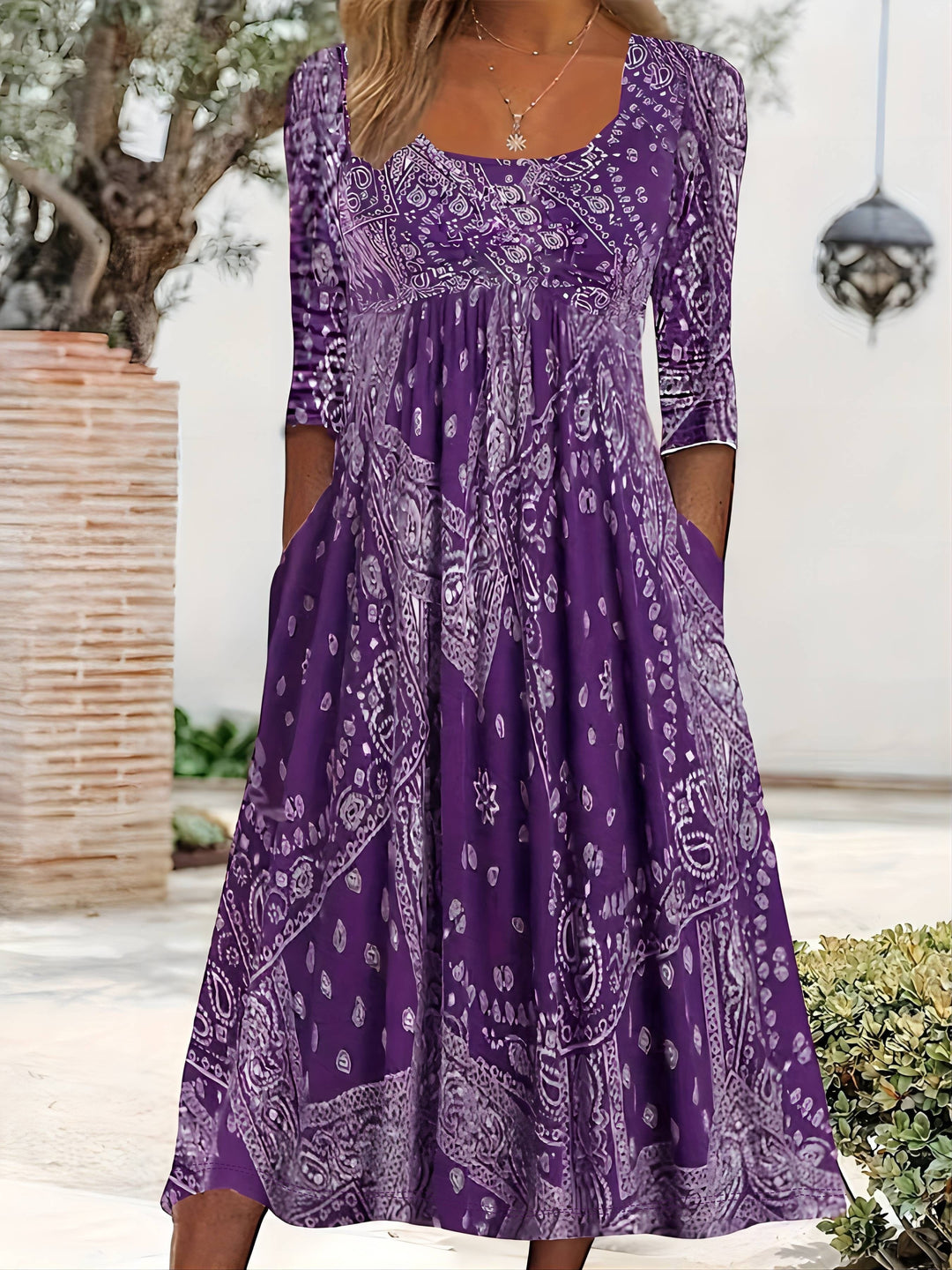 ELOWEN | ROBE MIDI À MANCHES LONGUES CASUAL