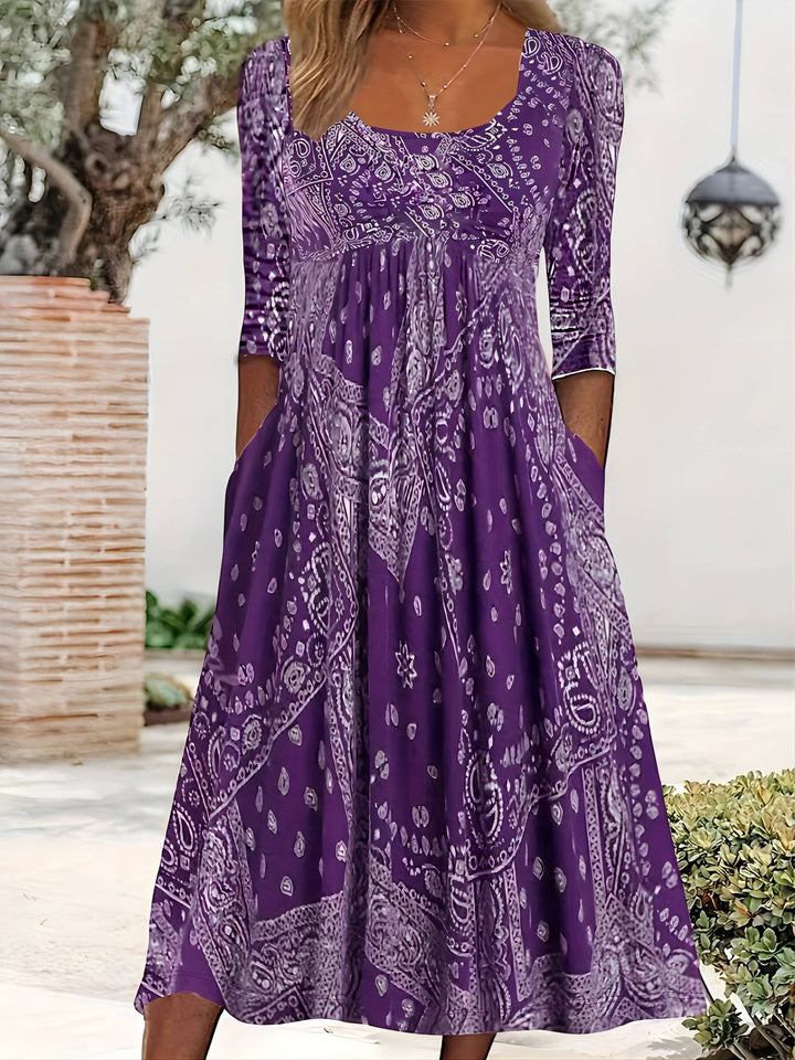 ELOWEN | ROBE MIDI À MANCHES LONGUES CASUAL