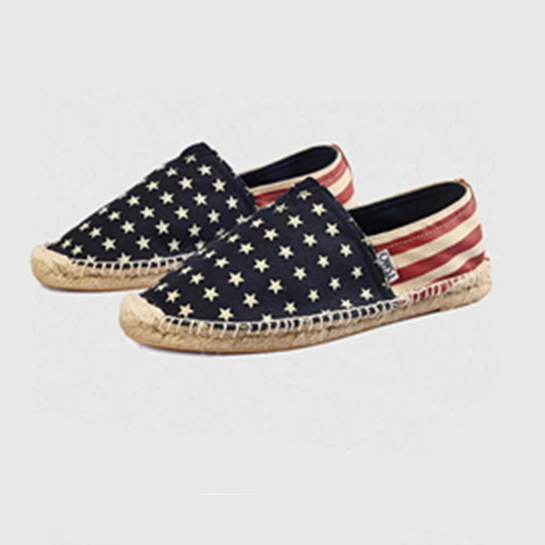 Eline | Espadrilles élégantes à rayures en toile souple