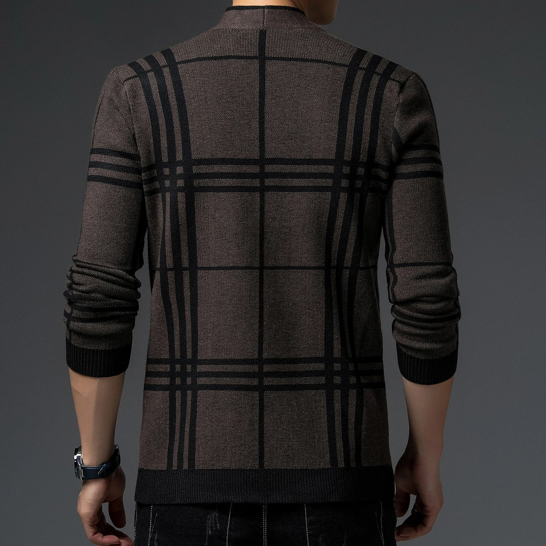 CARDIGAN EN MAILLE À CARREAUX POUR HOMME