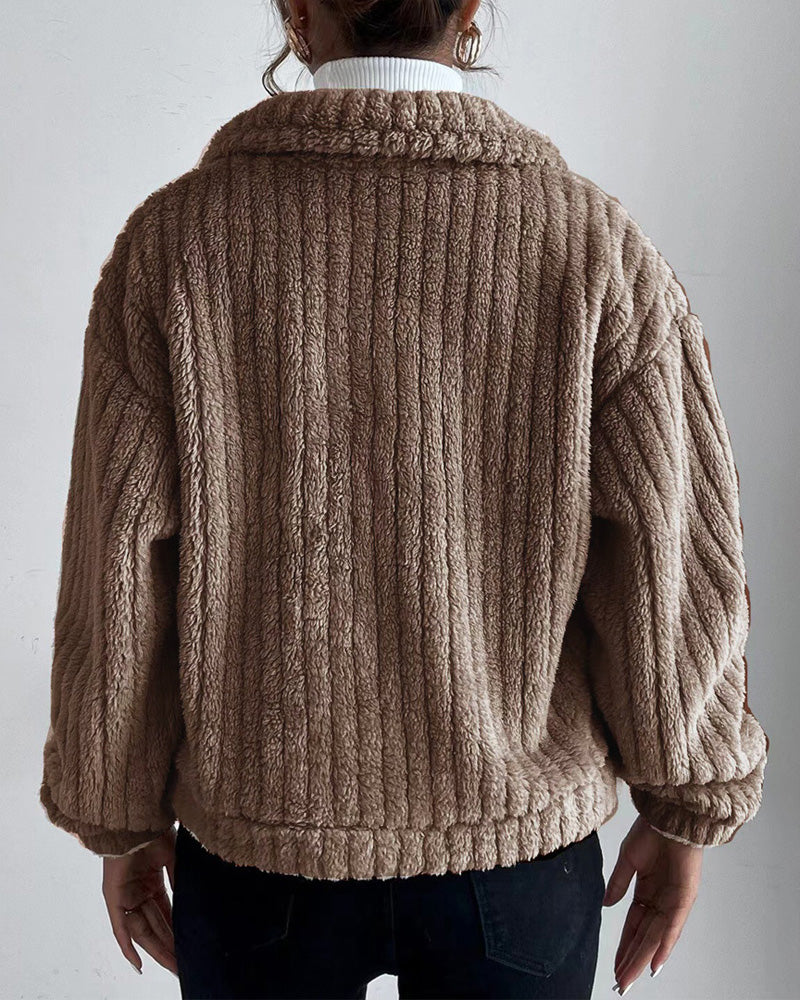 Veste épaisse tendance et confortable avec bouton inversé et manches longues