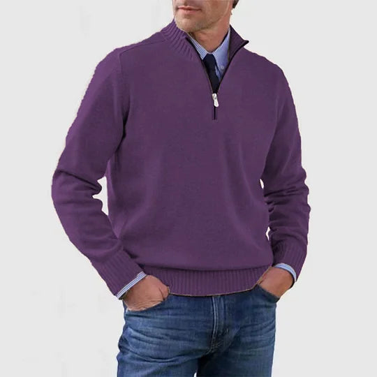 PULL ÉLÉGANT HOMME À MI-ZIP