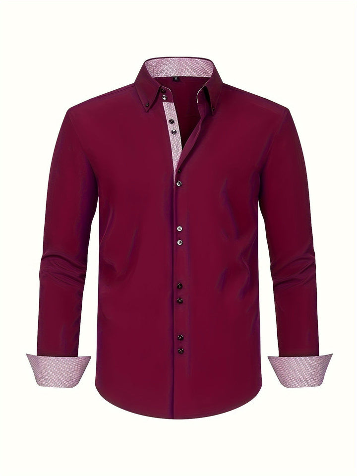 ALBERTO | CHEMISE ÉLÉGANTE LÉGÈRE AVEC DÉTAILS CONTRASTÉS