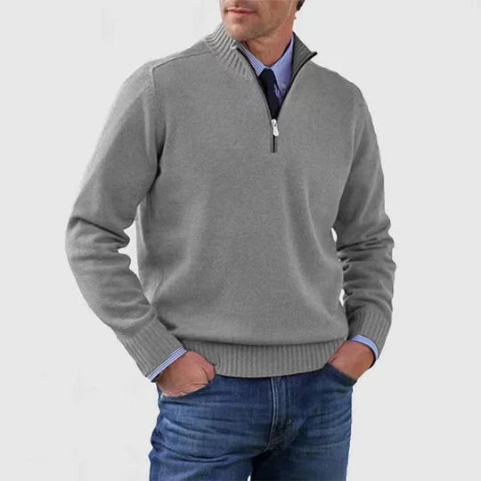 PULL ÉLÉGANT HOMME À MI-ZIP