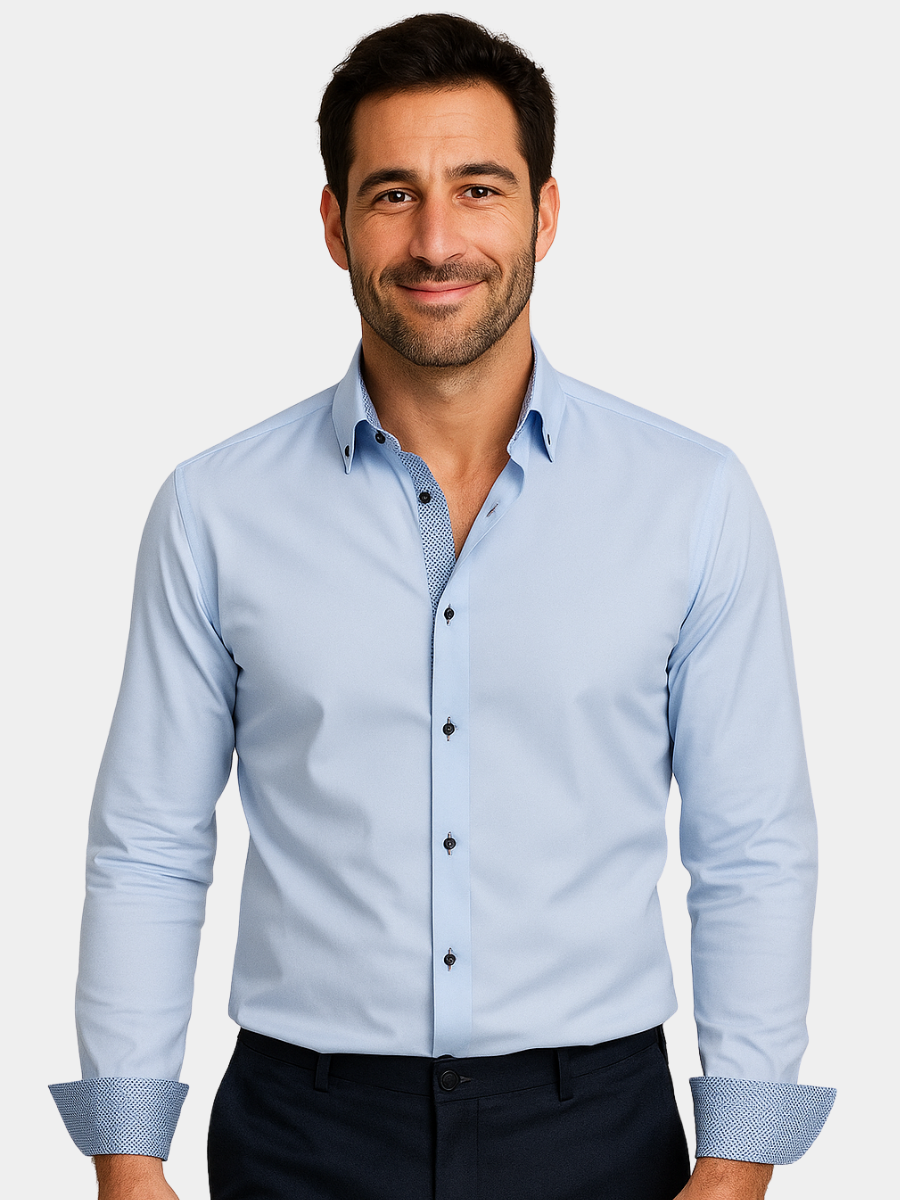 ALBERTO | CHEMISE ÉLÉGANTE LÉGÈRE AVEC DÉTAILS CONTRASTÉS