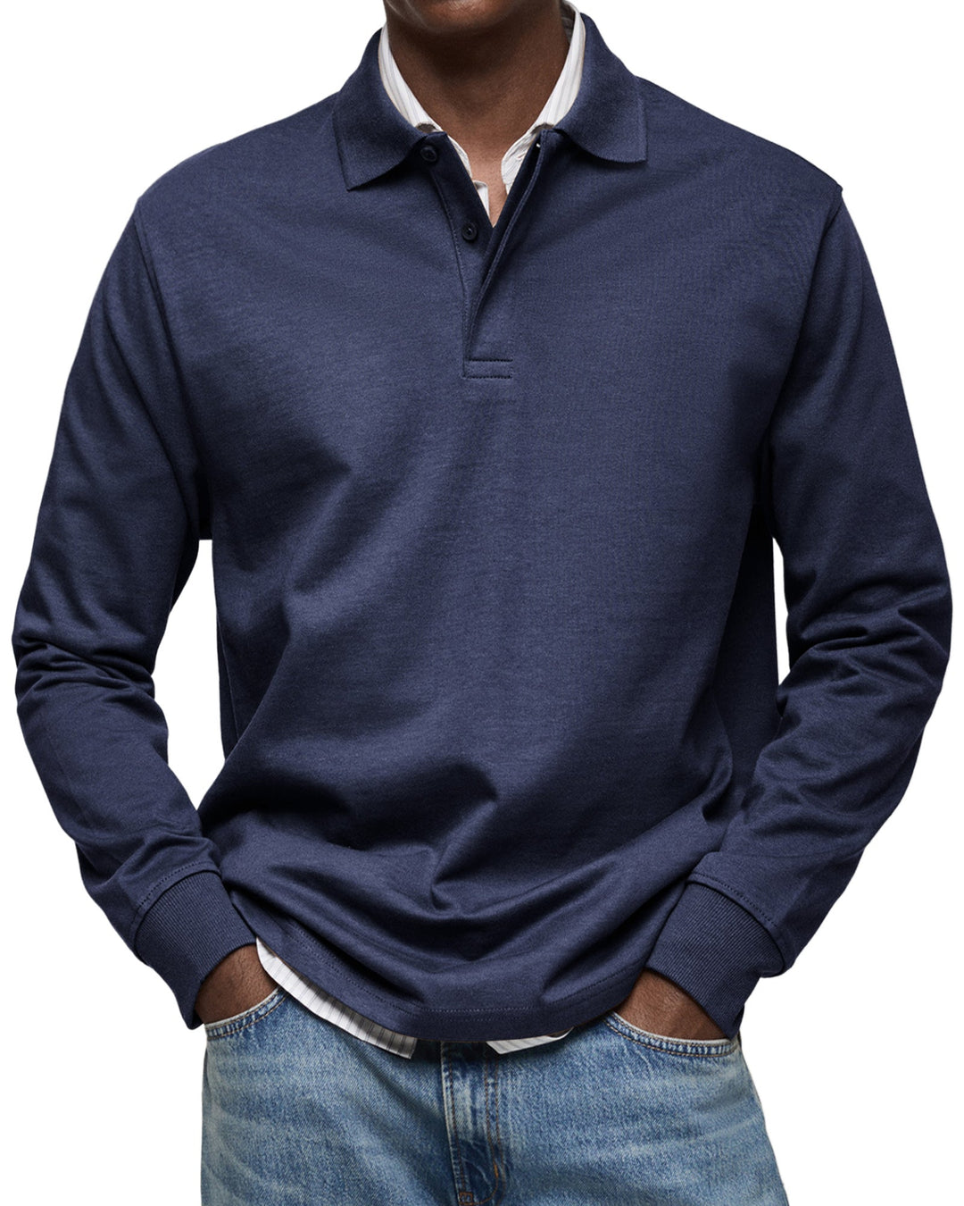 POLO ÉLÉGANT À MANCHES LONGUES POUR HOMME