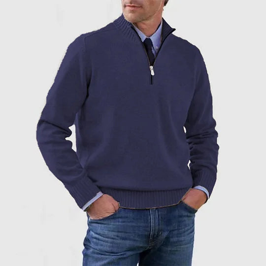 PULL ÉLÉGANT HOMME À MI-ZIP