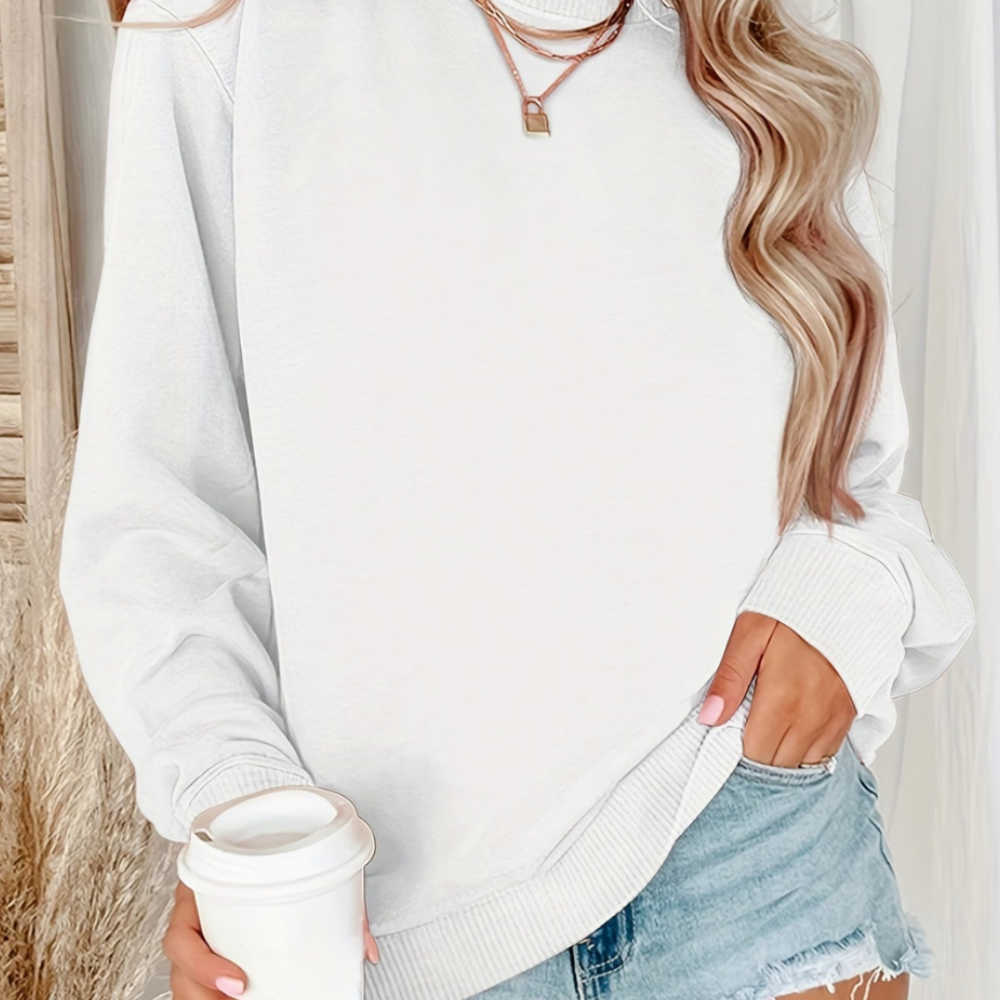 Pull douillet à col rond pour femmes de Carina - Parfait pour la chaleur hivernale