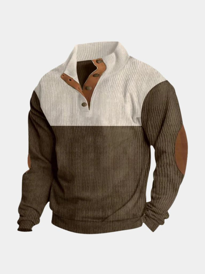 PULLOVER EN CORDUROY À COL HAUT POUR HOMME