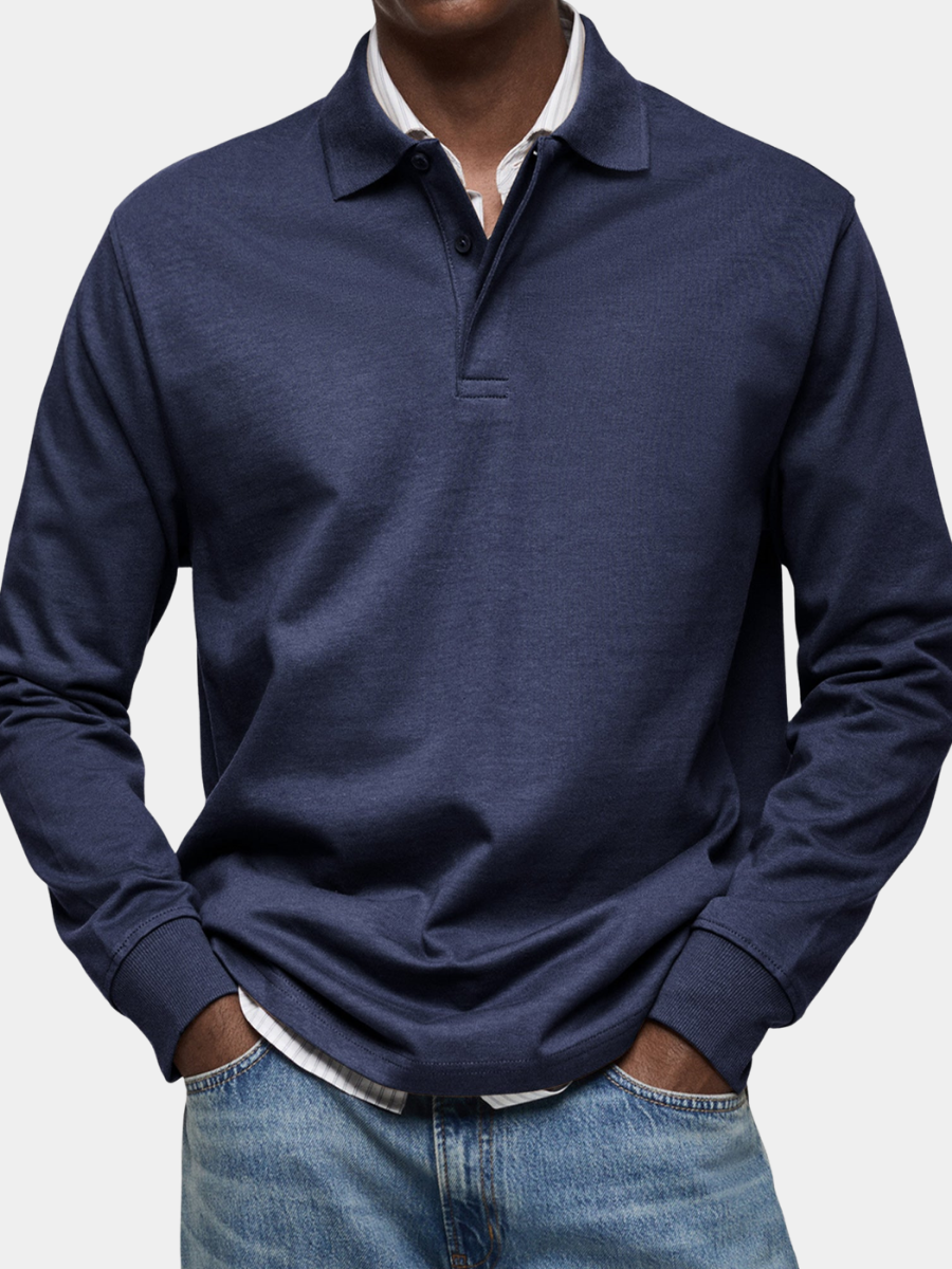 POLO ÉLÉGANT À MANCHES LONGUES POUR HOMME