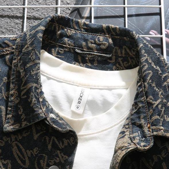 VESTE EN DENIM BRODÉE POUR HOMME