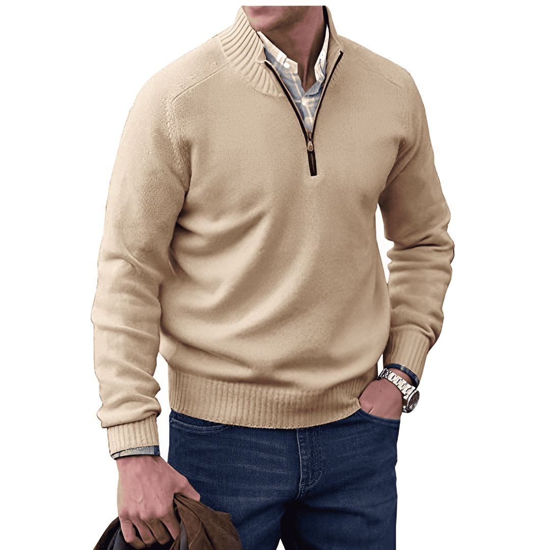 PULL EN MAILLE ZIPPÉ POUR HOMME