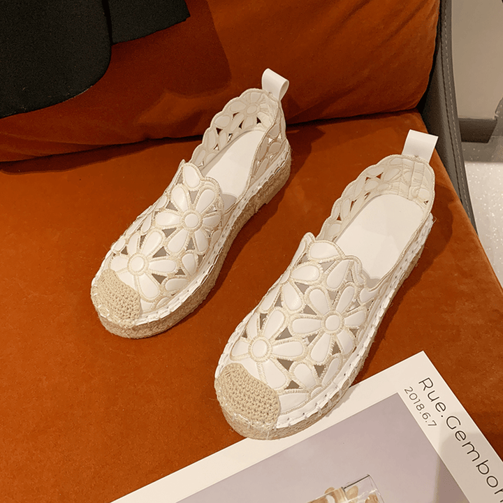 Pien | Espadrilles rétro à motif floral avec ouverture unique