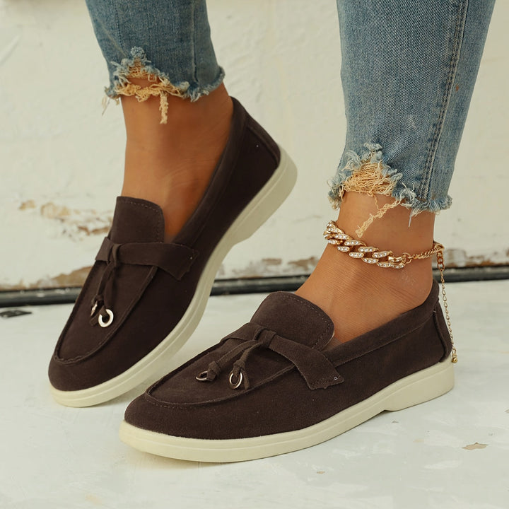 Mila | Mocassins à glands élégants pour femmes avec anneau en fer stylisé et décorations uniques