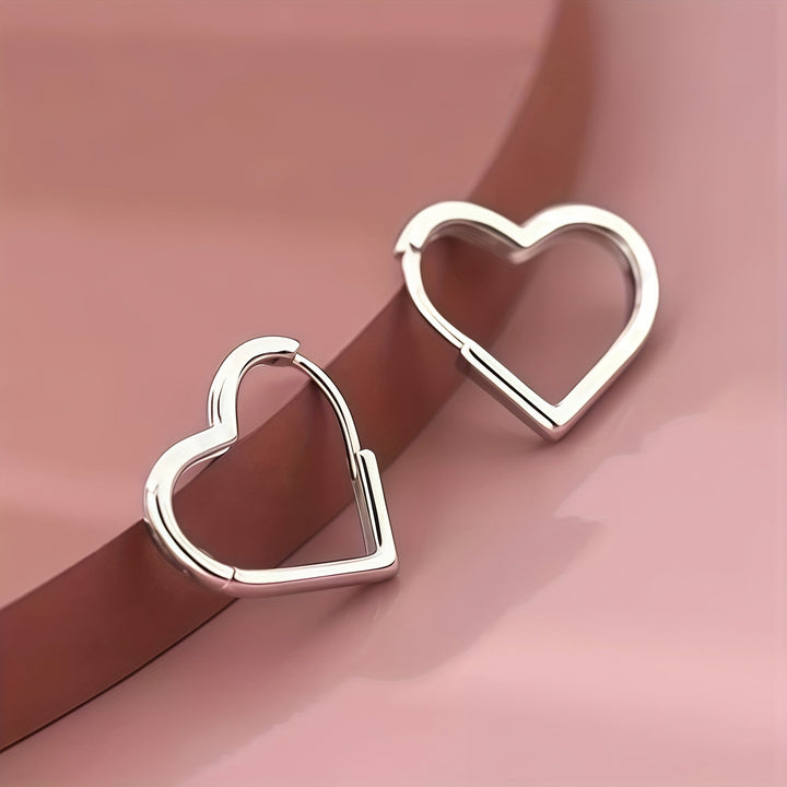 Boucles d'oreilles en forme de cœur en acier inoxydable doré