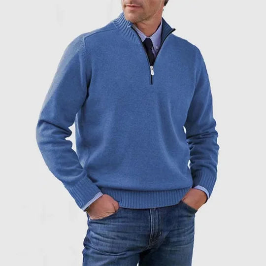 PULL ÉLÉGANT HOMME À MI-ZIP