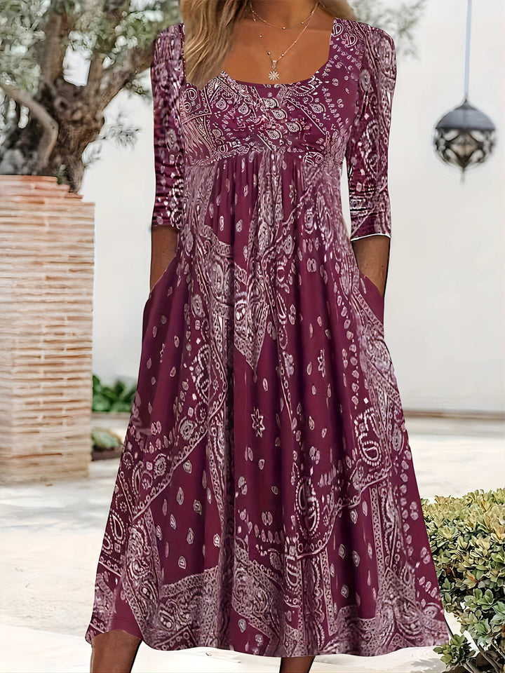 ELOWEN | ROBE MIDI À MANCHES LONGUES CASUAL