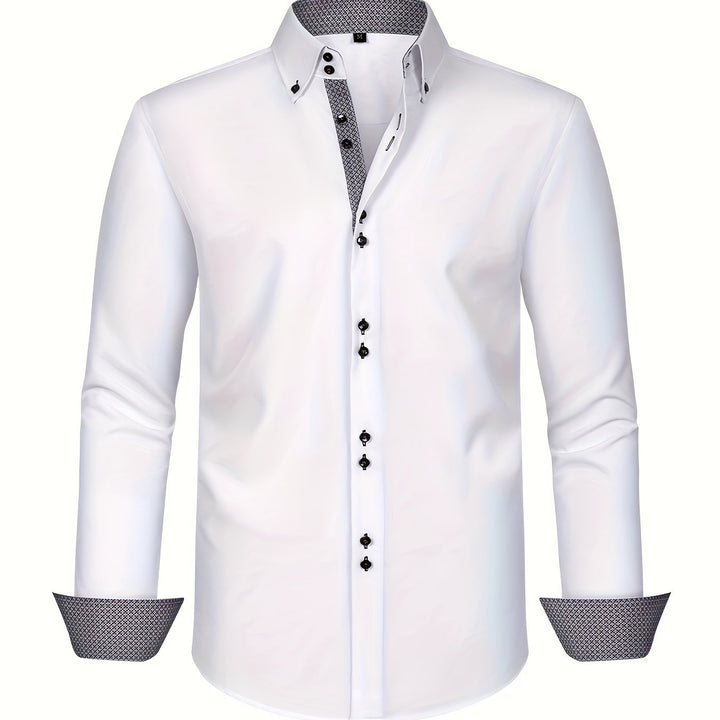 ALBERTO | CHEMISE ÉLÉGANTE LÉGÈRE AVEC DÉTAILS CONTRASTÉS