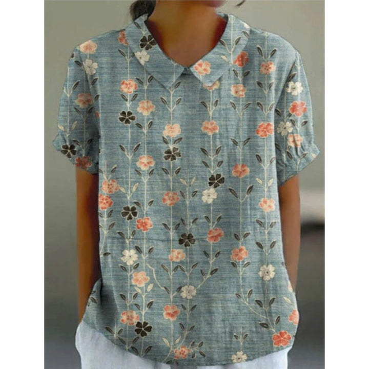 Blouse en coton avec motif floral pastoral