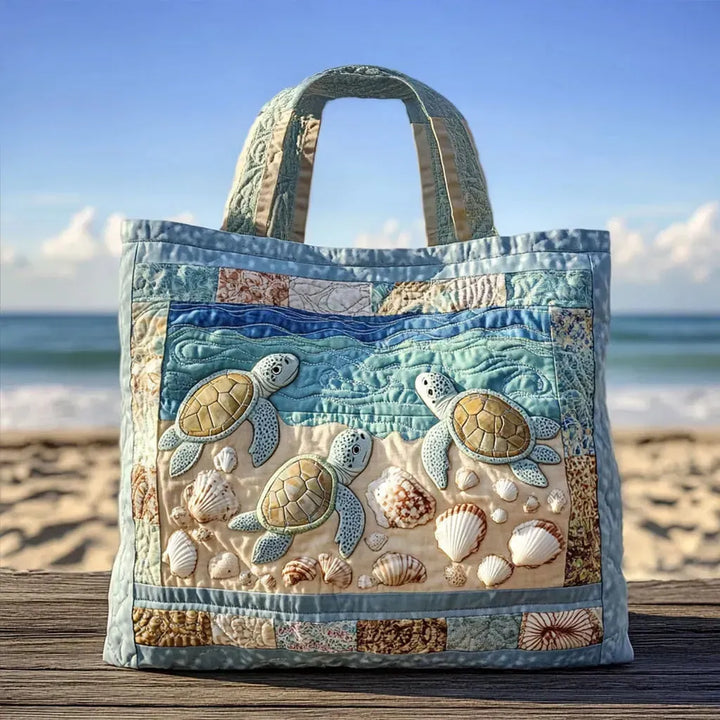 Sac Cabas Matelassé Artisanal - Tortues de Mer