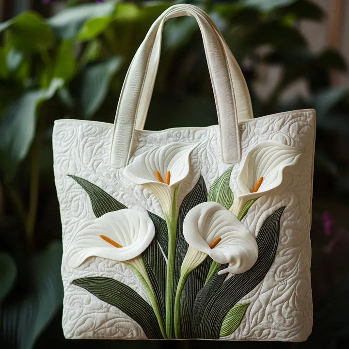 Sac Artisanal Matelassé - Lys Blancs